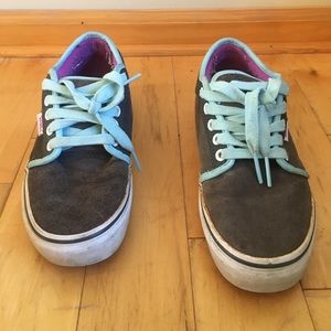 Vans grey suede with green trim, Women’s 7.5